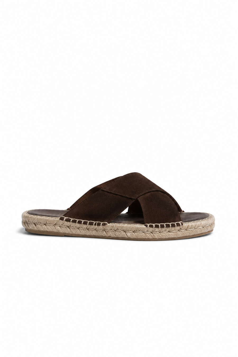 Cross-strap Espadrille Sandal — Coffee Brown — Sandals