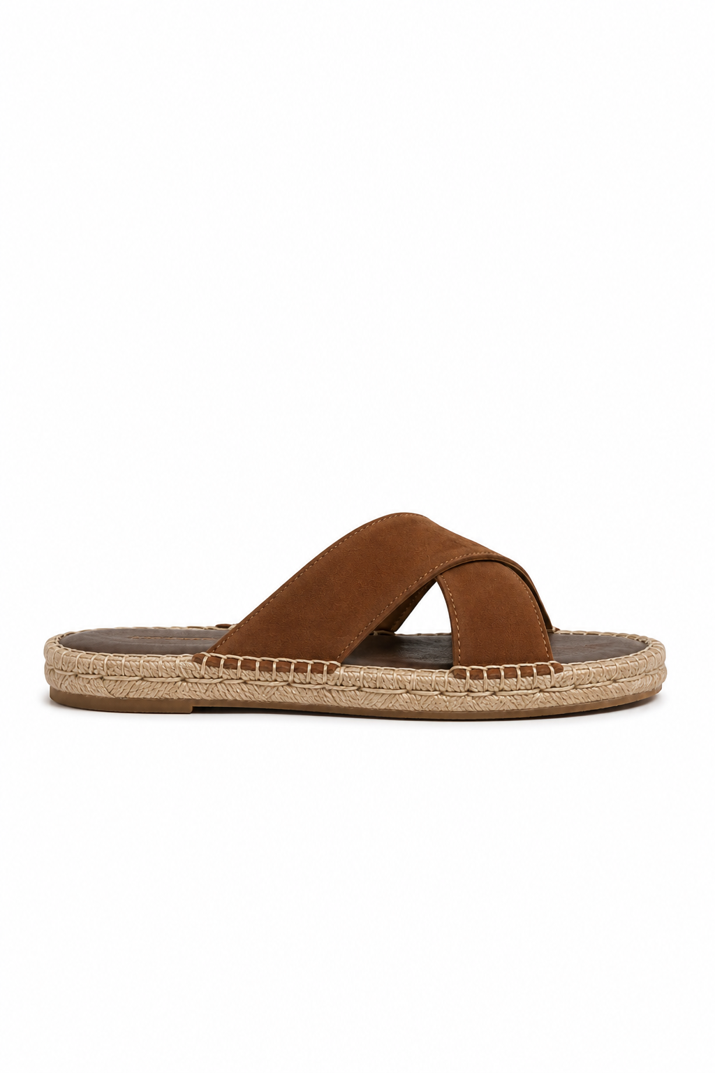 Cross-strap Espadrille Sandal — Brown — Sandals