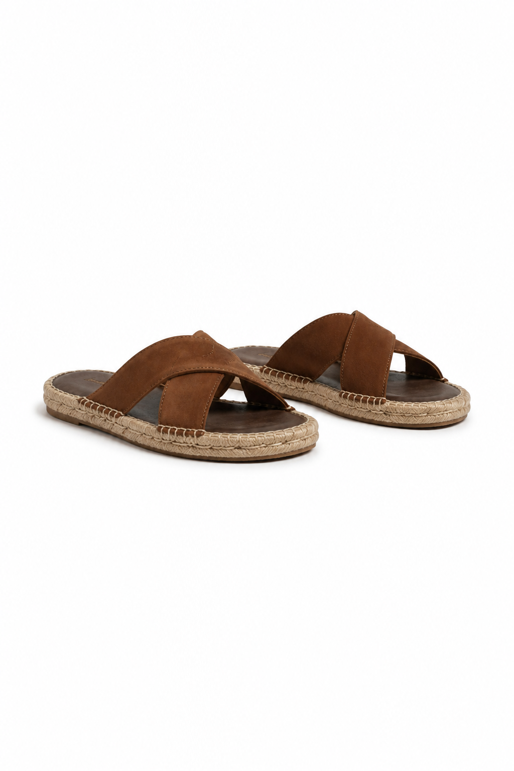 Cross-strap Espadrille Sandal — Brown — Sandals
