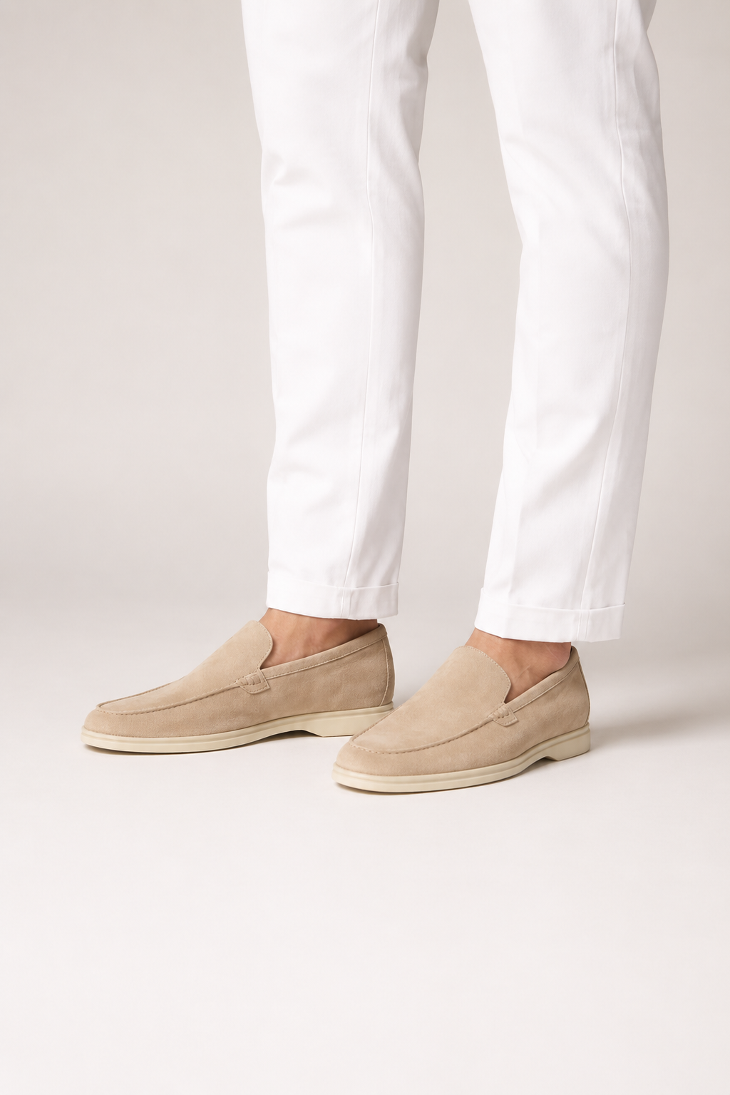Suede Loafer — Beige — Loafers