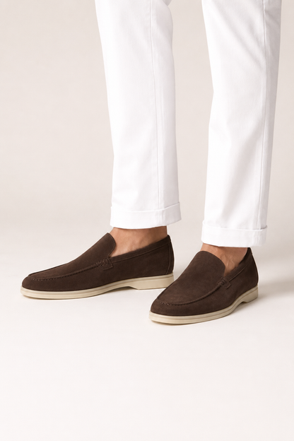 Suede Loafer — Dark Brown — Loafers