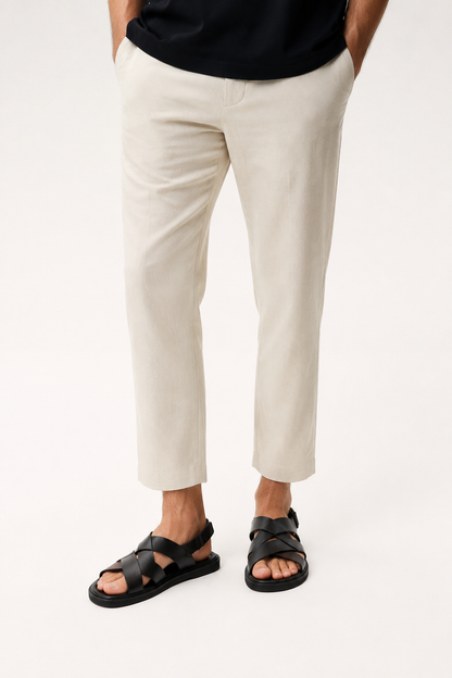 Woven Leather Sandal — Black — Sandals