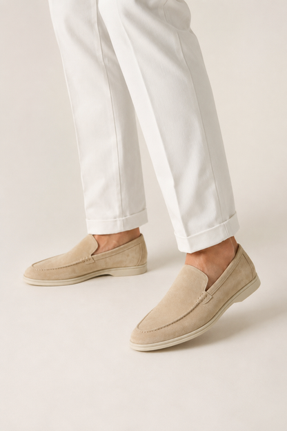 Suede Loafer — Beige — Loafers