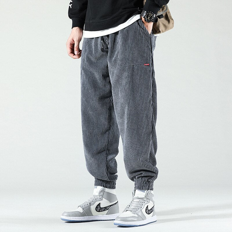 Men's Relaxed Fit Corduroy Trousers - Extended Sizes - front view | SAINT DOR