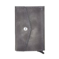 Leather Card Holder in Gray