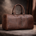Leather Weekend Bag in Dark Brown