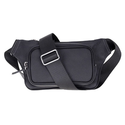 Leather Crossbody Bag in Black