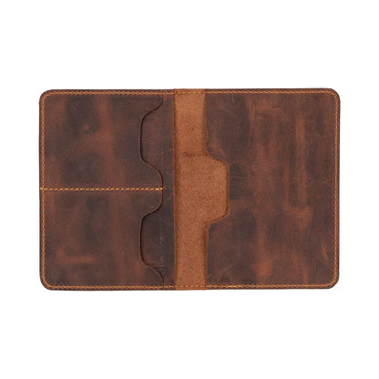 Leather Passport Holder in Tan Brown