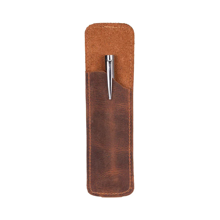 Leather Pen Case in Tan Brown