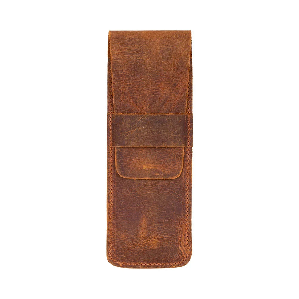 Leather Pen Case in Tan Brown