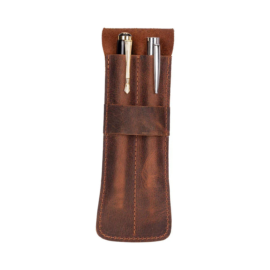 Leather Pen Case in Tan Brown