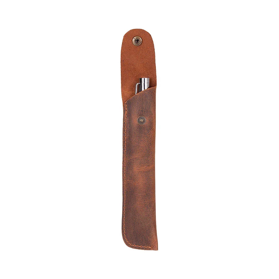 Leather Pen Case in Tan Brown