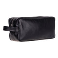 Leather Wash Bag in Black