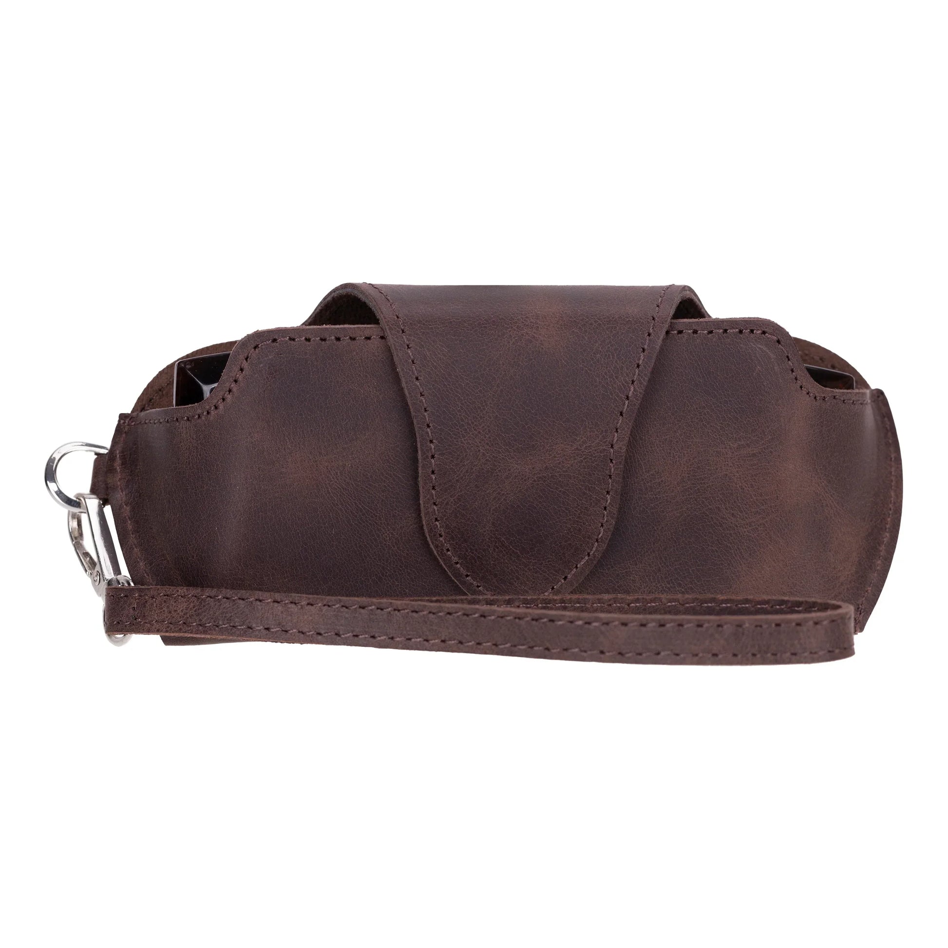 Leather Glasses Case in Dark Brown
