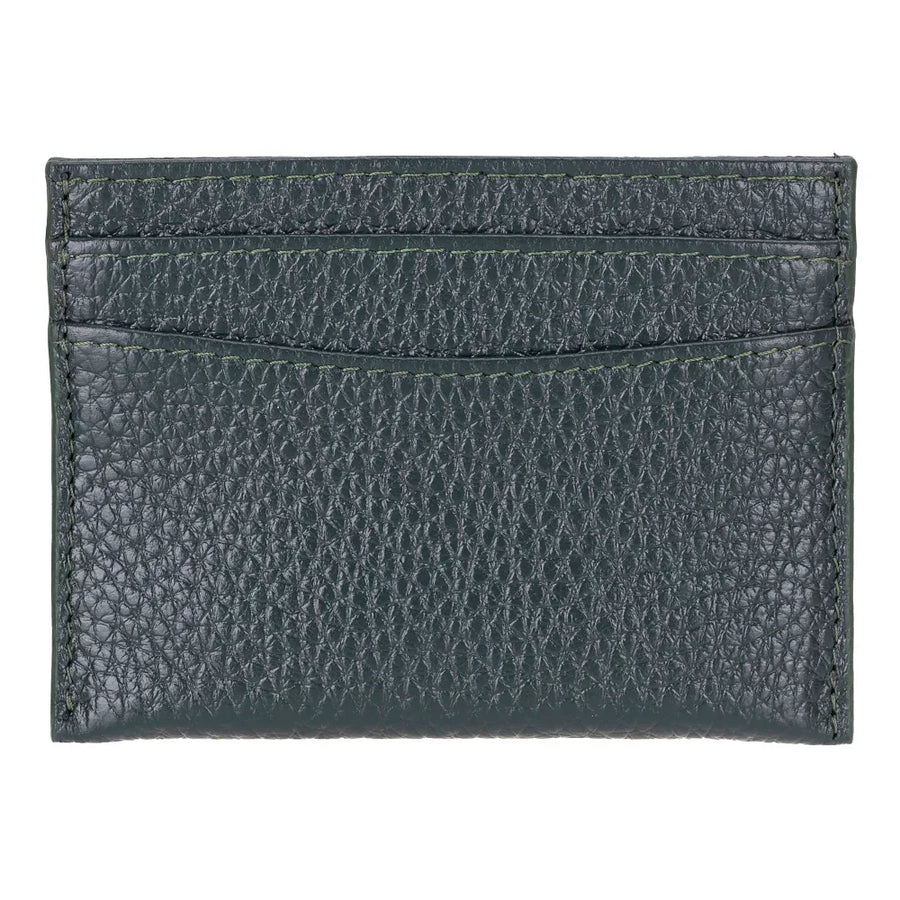 Leather Card Holder in Evergreen