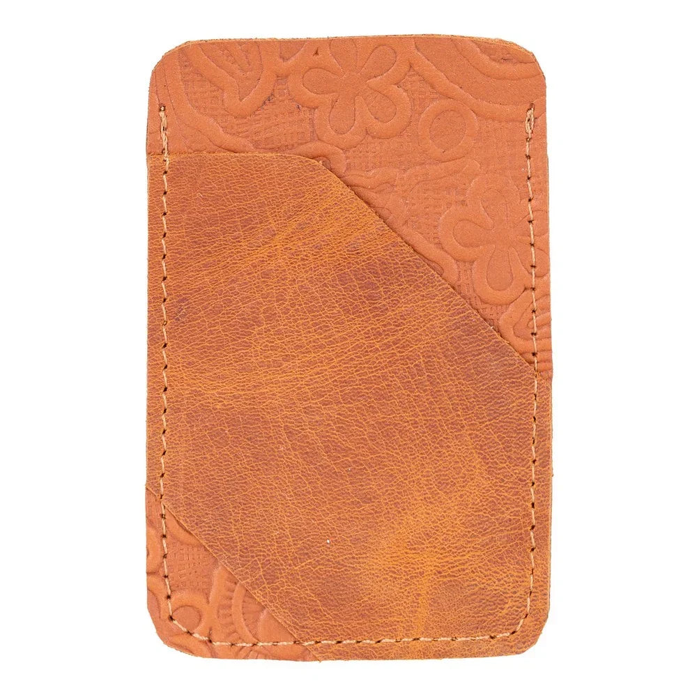 Leather Card Holder in Tan Brown