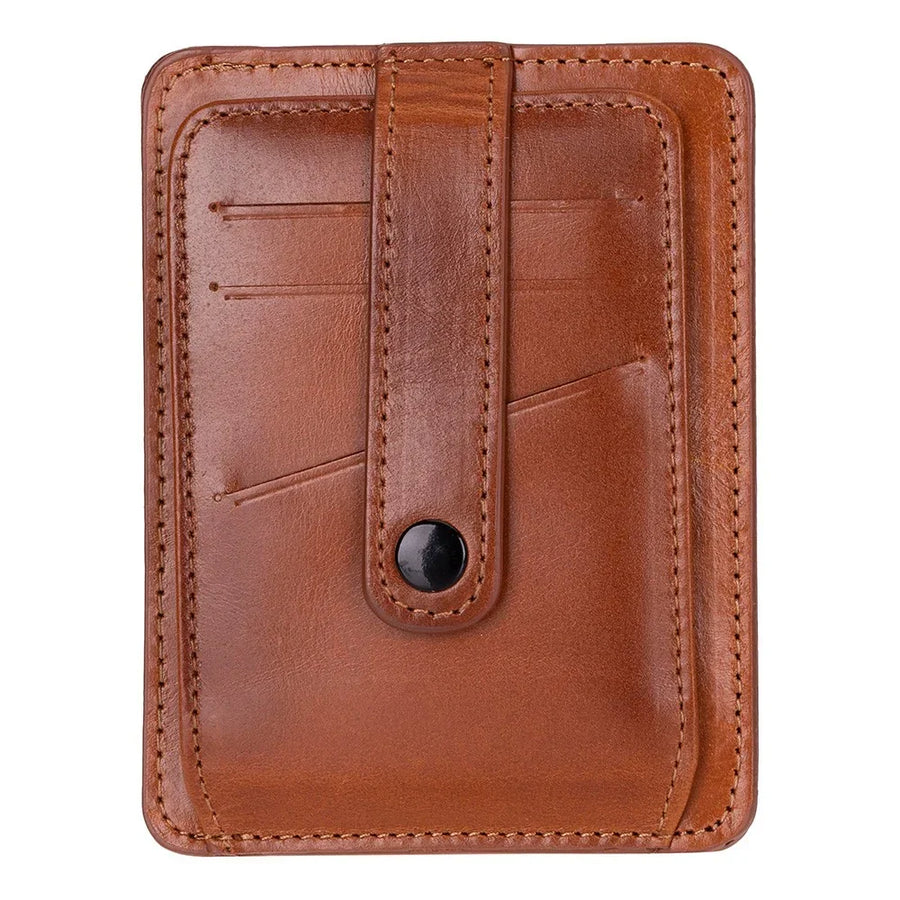 Leather Card Holder in Tan
