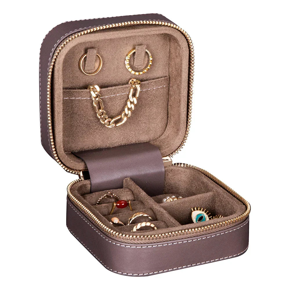 Leather Jewellery Box in Mink