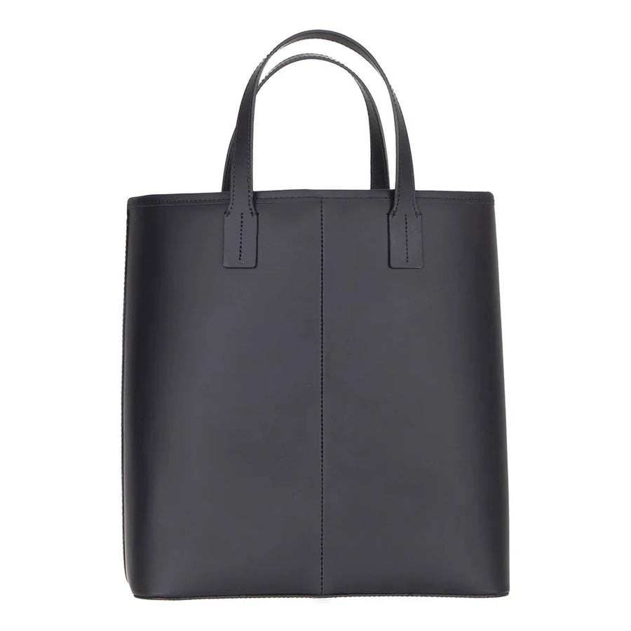 Leather Tote Bag in Storm Gray