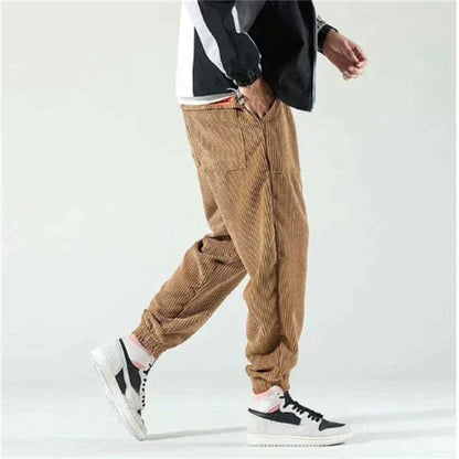 Men's Relaxed Fit Corduroy Trousers - Extended Sizes - back view | SAINT DOR