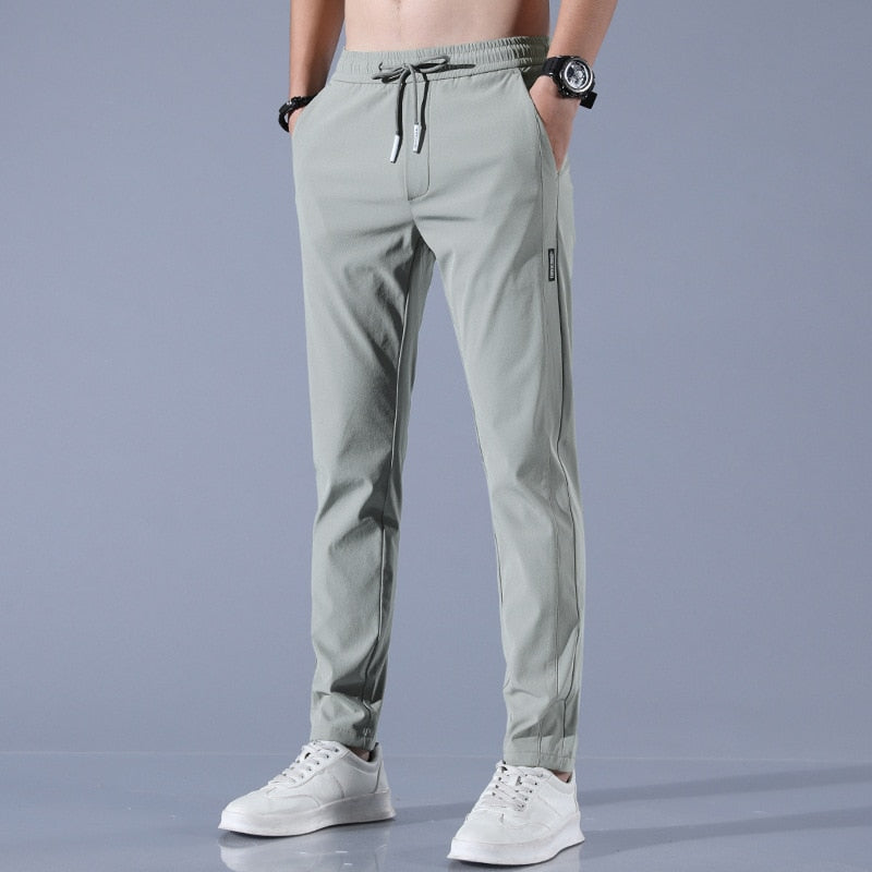 Men's Quick-Dry Stretch Trousers - Lightweight Active Fit in Green