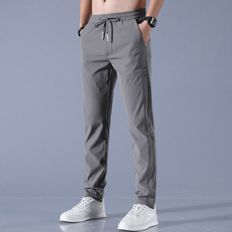 Men's Quick-Dry Stretch Trousers - Lightweight Active Fit in Dark Grey