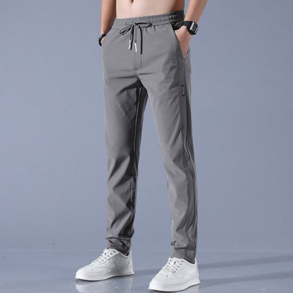 Men's Quick-Dry Stretch Trousers - Lightweight Active Fit in Dark Grey