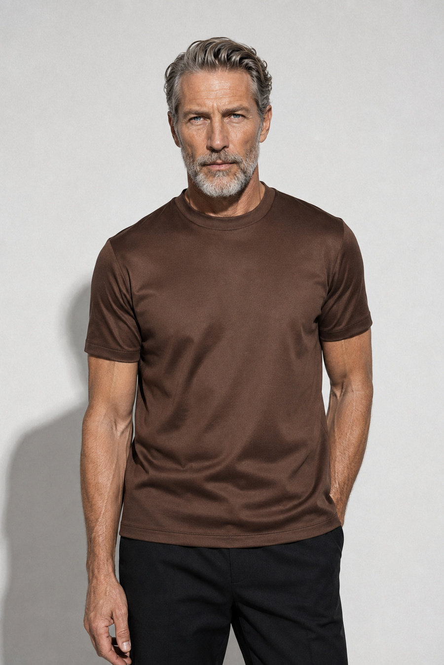 Mercerized T-shirt — Brown — Mercerized Cotton T-shirts