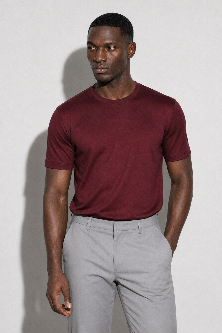 Mercerized T-shirt — Burgundy — Mercerized Cotton T-shirts