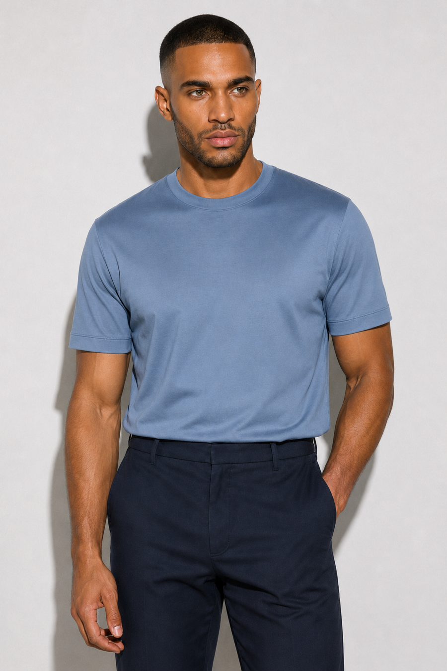 Mercerized T-shirt — Dust Blue — Mercerized Cotton T-shirts