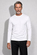 Long-sleeved Mercerized T-shirt — White — Mercerized Cotton Long-Sleeve T-shirts