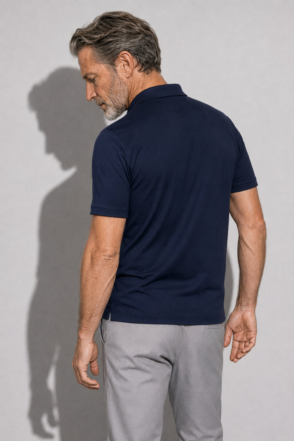 Mercerized Polo Shirt — Navy — Mercerized Cotton Polo Shirts