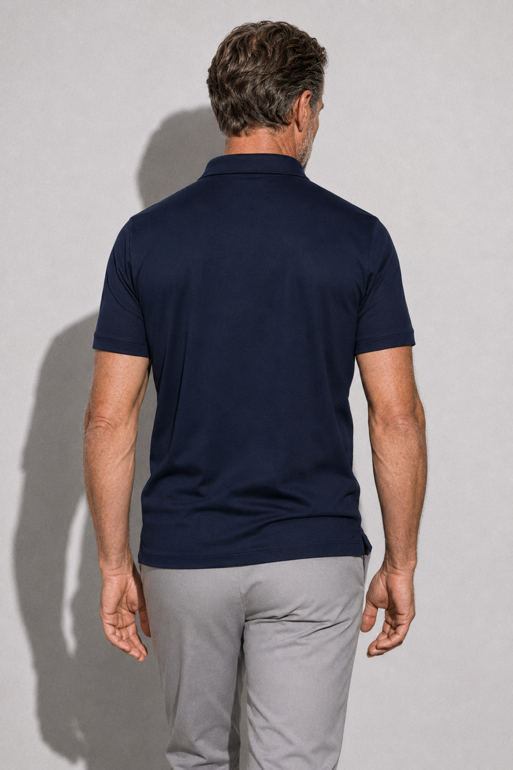 Mercerized Polo Shirt — Navy — Mercerized Cotton Polo Shirts
