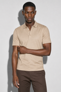 Mercerized Polo Shirt — Beige — Mercerized Cotton Polo Shirts