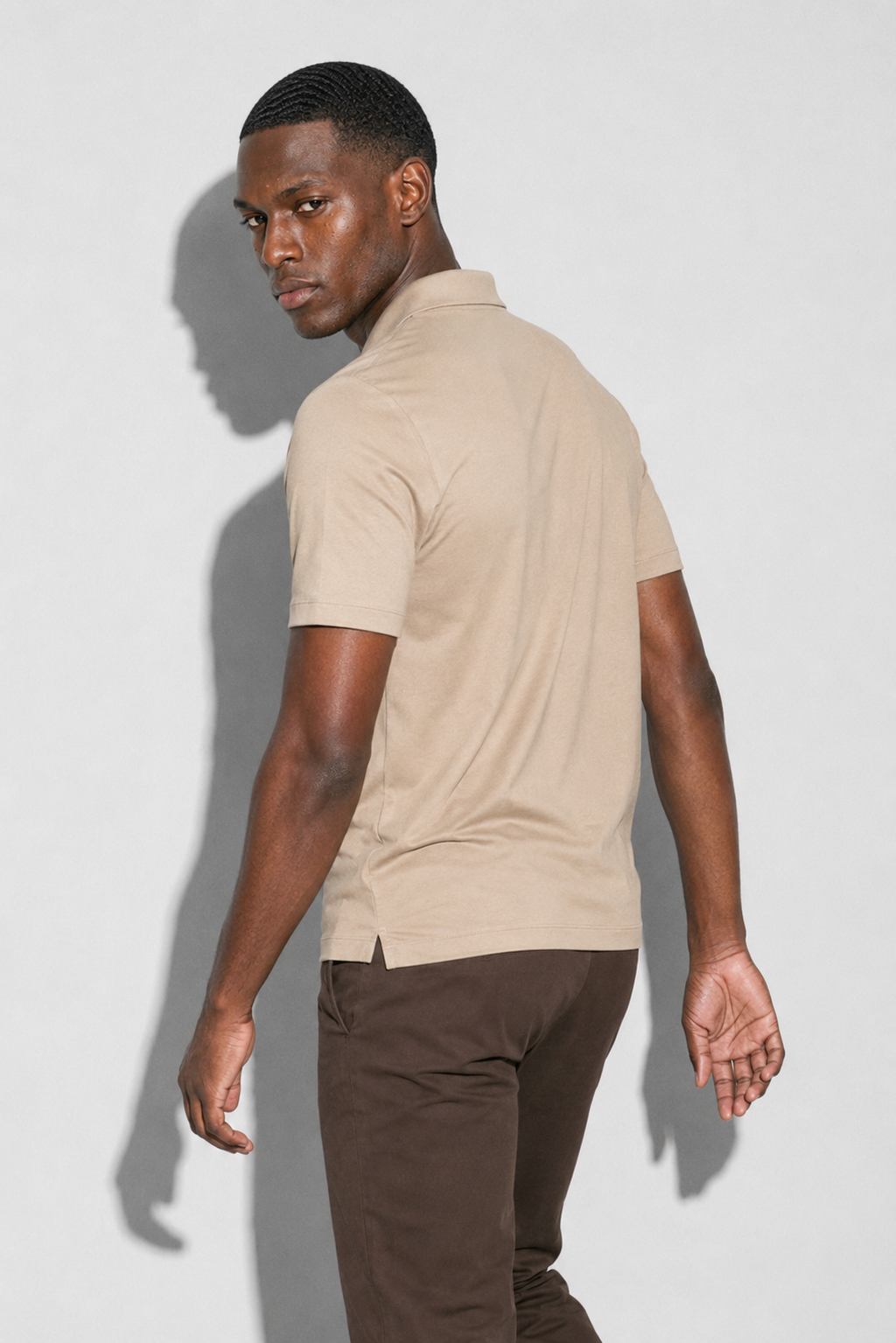 Mercerized Polo Shirt — Beige — Mercerized Cotton Polo Shirts
