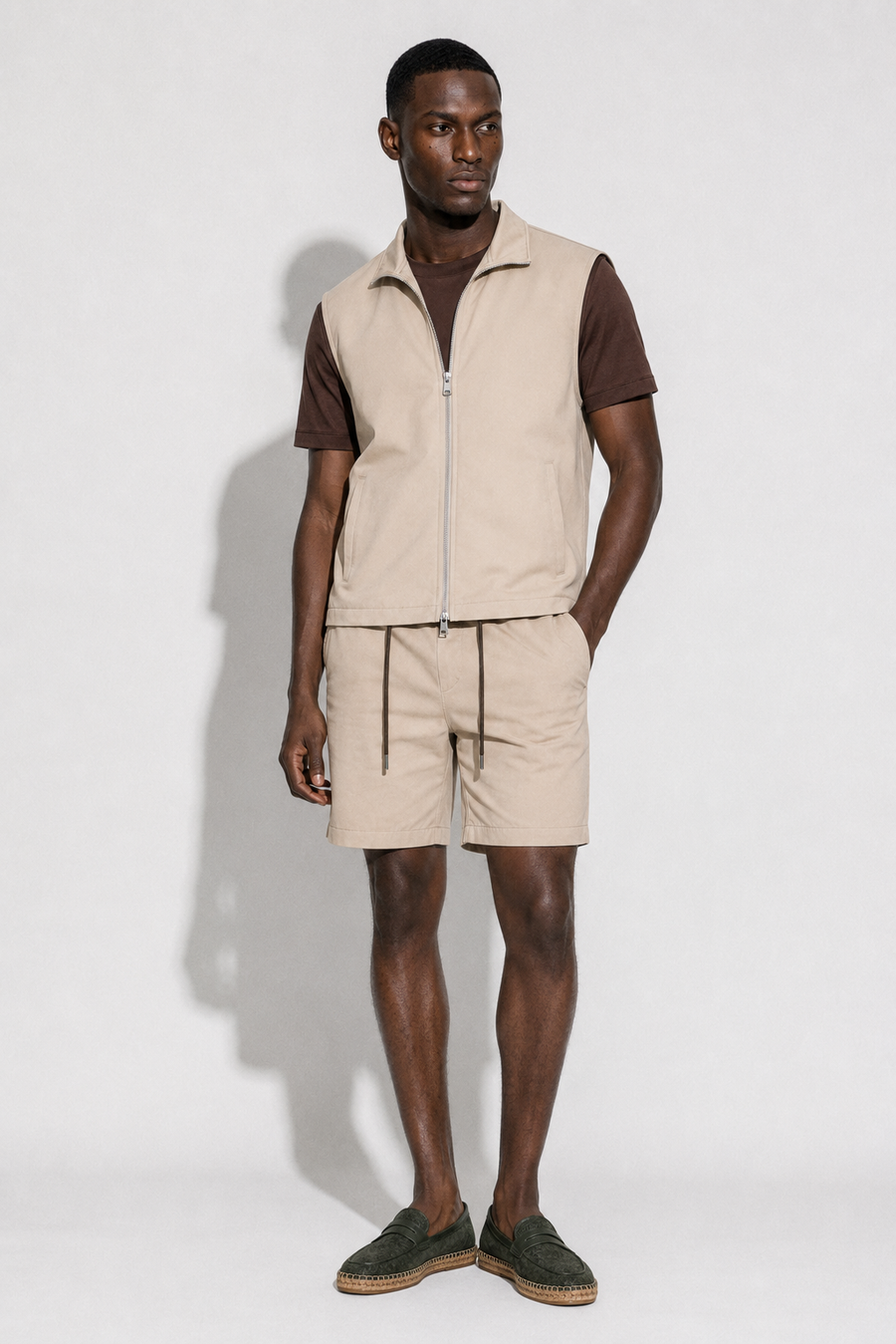 Travel Shorts Set — Beige — Travel sets with shorts