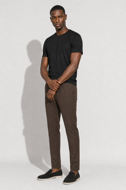 Smart Stretch Trousers — Brown — Smart trousers