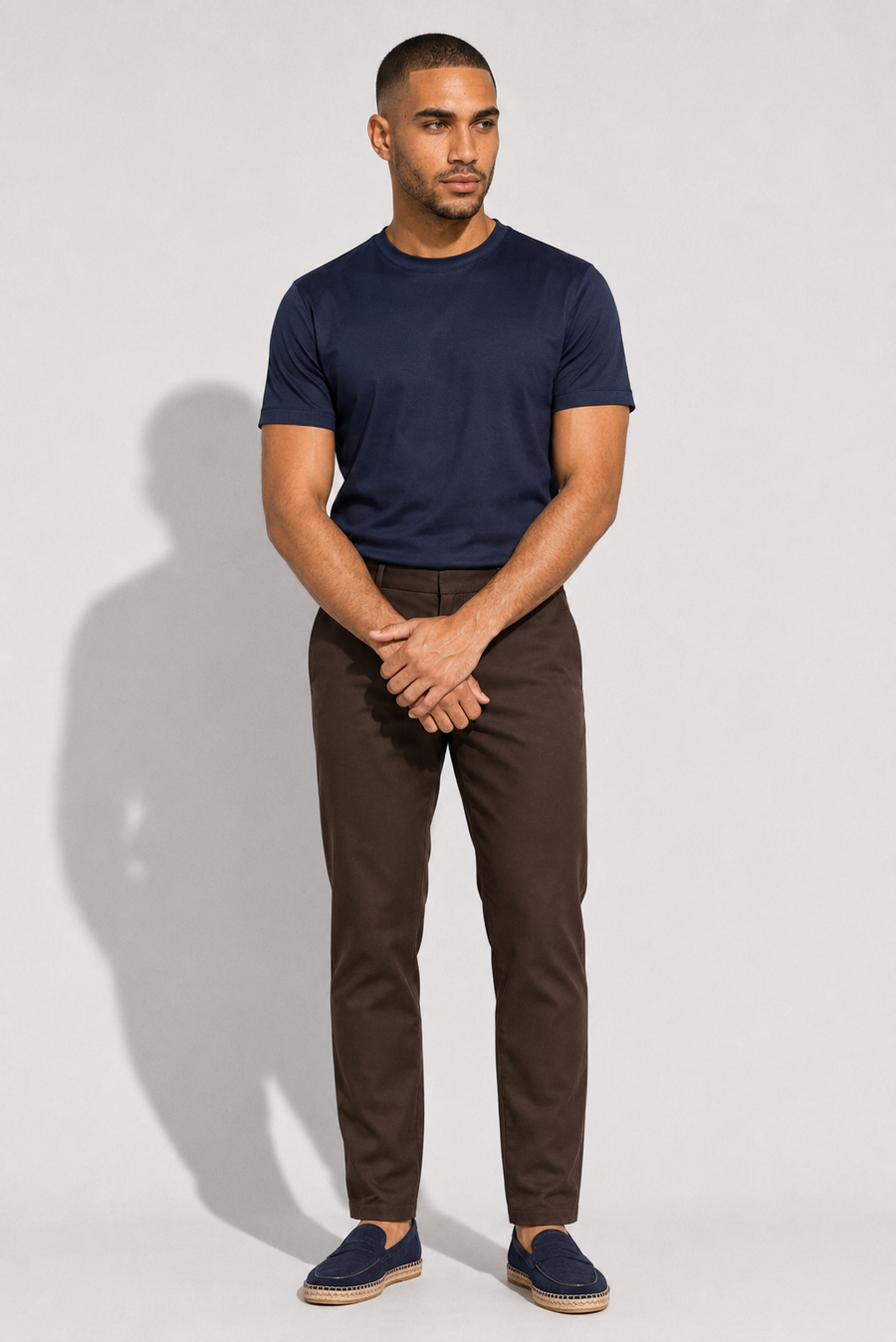 Stretch Twill Trousers — Brown — Stretch twill trousers