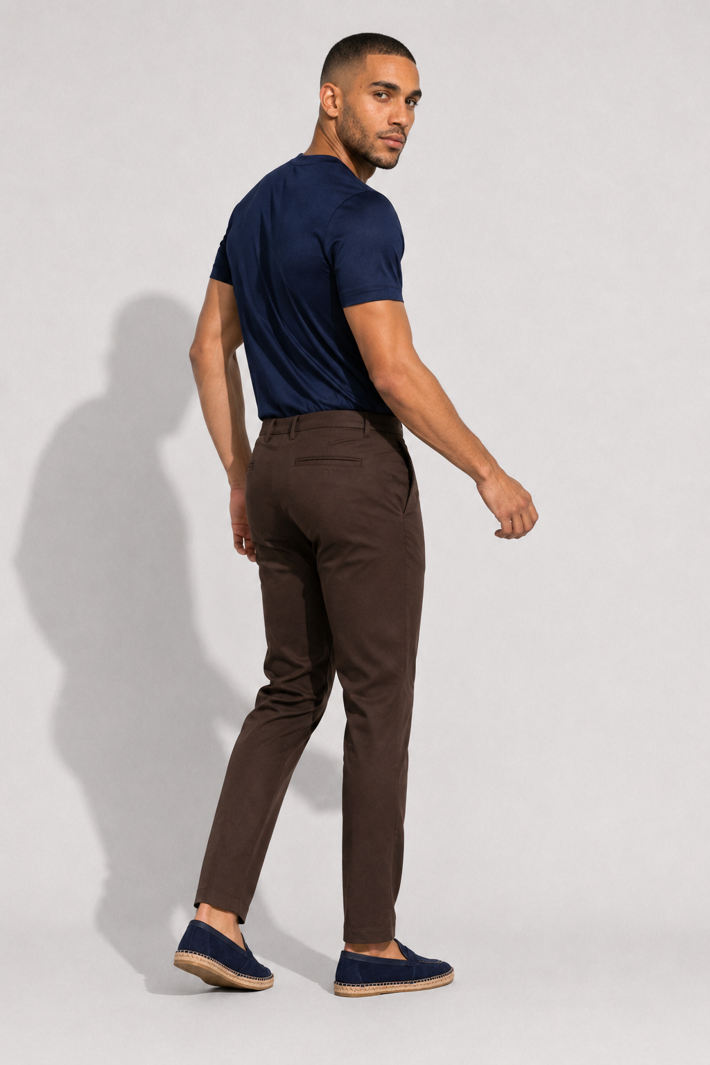 Stretch Twill Trousers — Brown — Stretch twill trousers