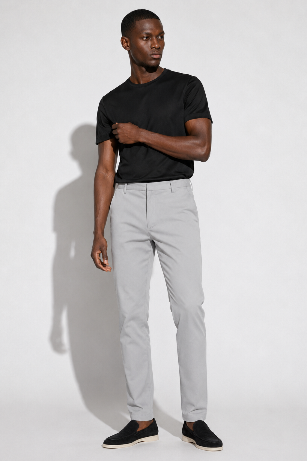 Stretch Twill Trousers — Grey — Stretch twill trousers