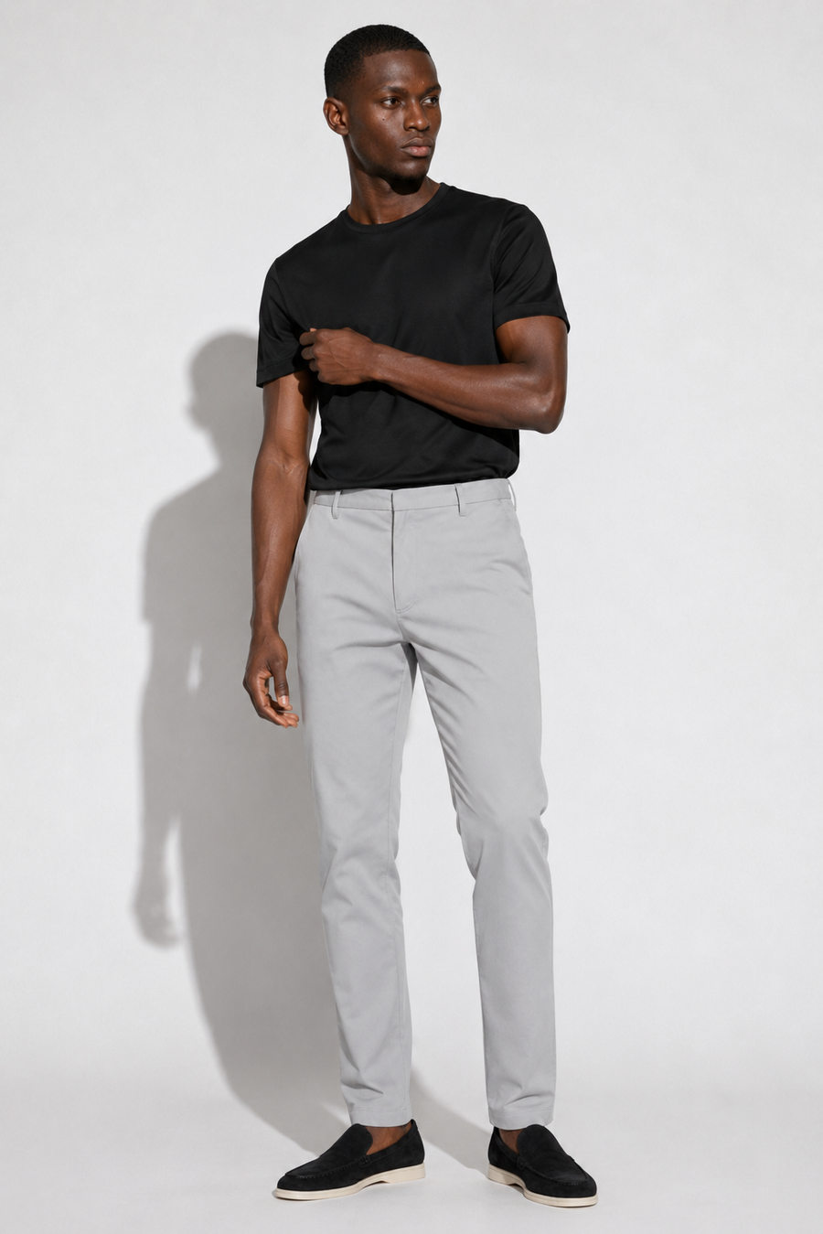 Stretch Twill Trousers — Grey — Stretch twill trousers