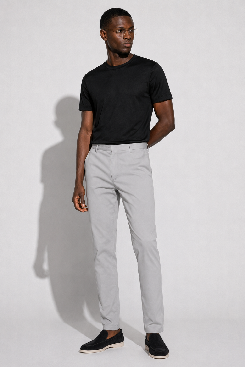 Stretch Twill Trousers — Grey — Stretch twill trousers