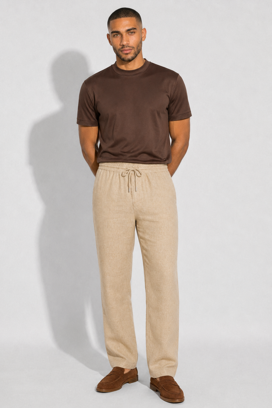 Linen Trousers — Beige — Linen Trousers