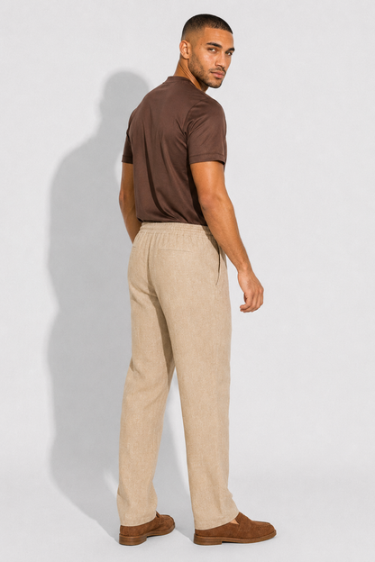 Linen Trousers — Beige — Linen Trousers
