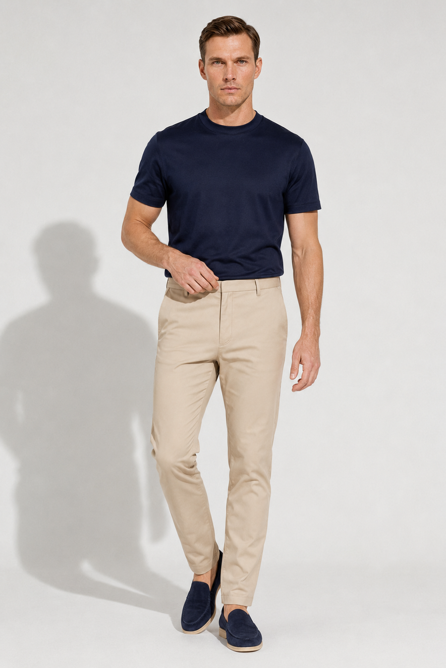 Stretch Twill Trousers — Beige — Stretch twill trousers