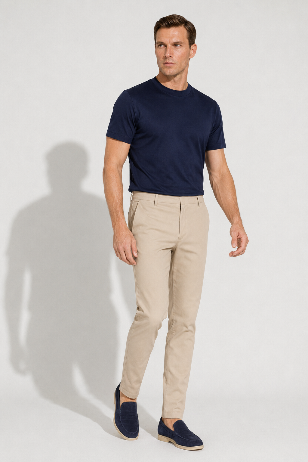 Stretch Twill Trousers — Beige — Stretch twill trousers