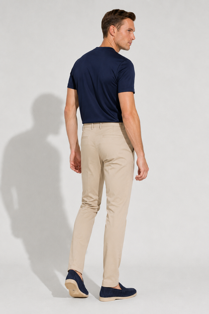 Stretch Twill Trousers — Beige — Stretch twill trousers