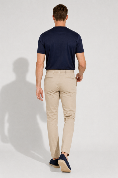 Stretch Twill Trousers — Beige — Stretch twill trousers