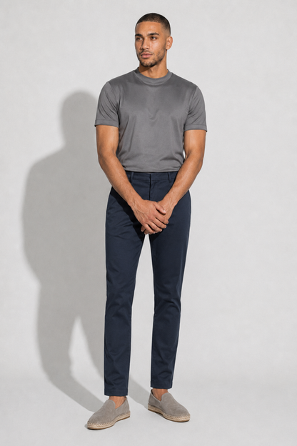 Stretch Twill Trousers — Navy — Stretch twill trousers