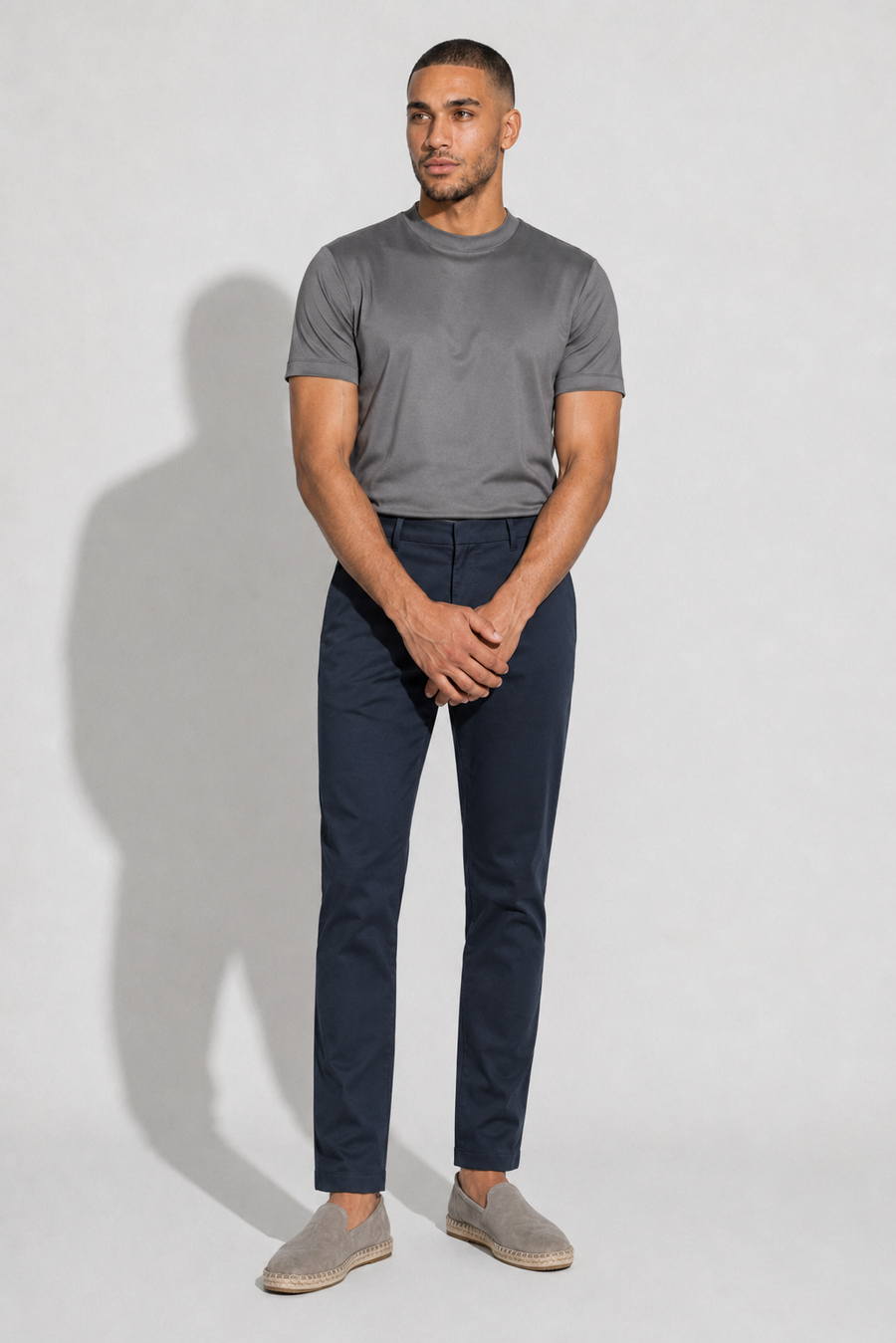 Stretch Twill Trousers — Navy — Stretch twill trousers